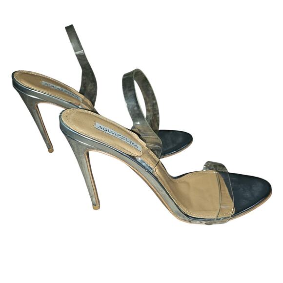 Aquazzura So Nude 105mm Metallic Plexi See-Through Heels EU41 - Picture 6 of 7